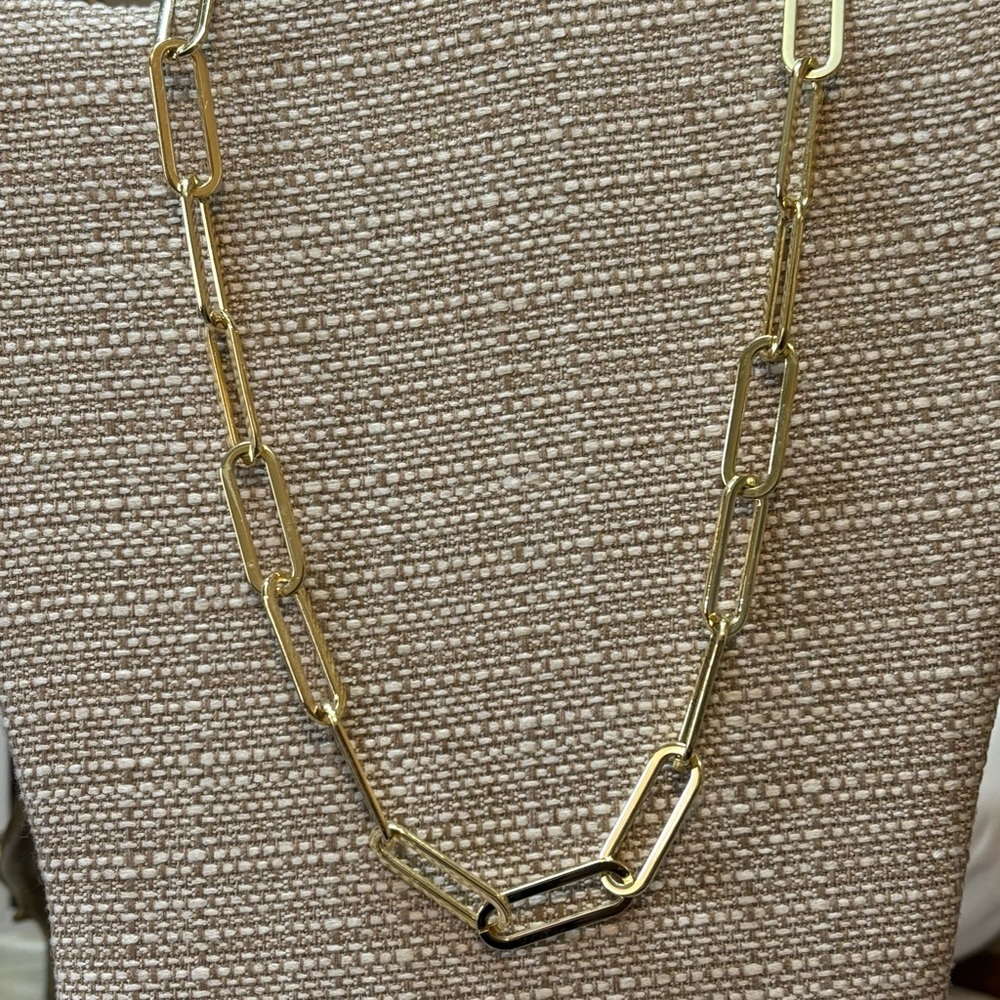 BaubleBar Paper Clip Gold-tone Necklace